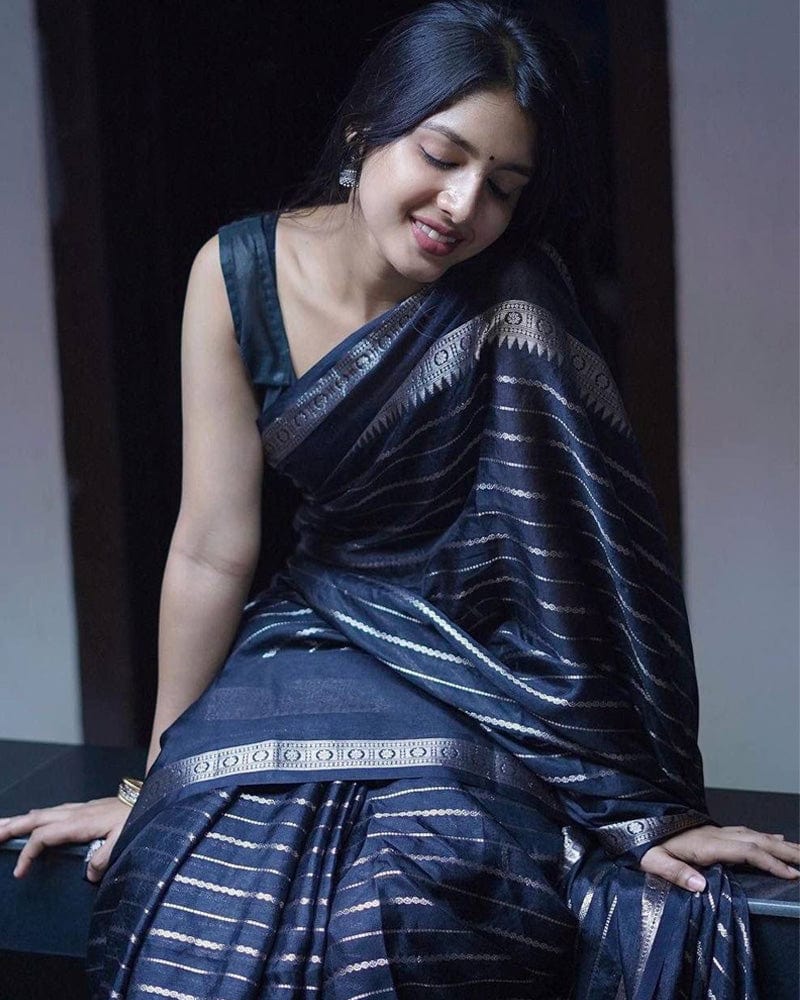 Black Color Soft Silk Saree