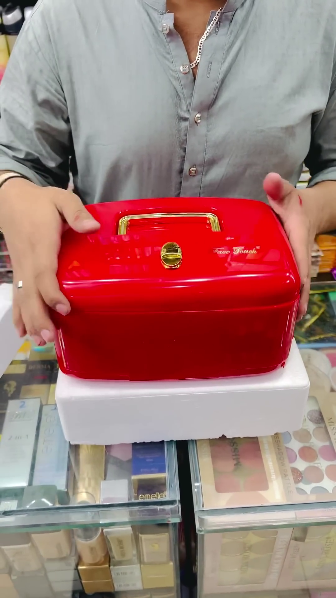 Complete Red Makeup Kit Set - Includes Eyeshadows, Lipsticks, Blushes, Highlighters, Nail Polishes, Brushes, and More for a Full Makeup Look, Perfect for On-the-Go Beauty Touch-Ups