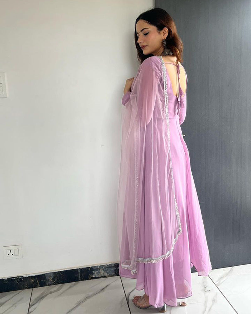 Kirti Singh Onion Colour Anarkali Three Piece Suit
