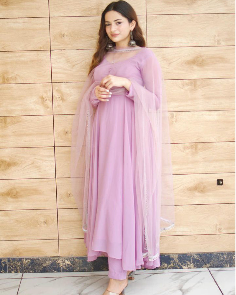 Kirti Singh Onion Colour Anarkali Three Piece Suit