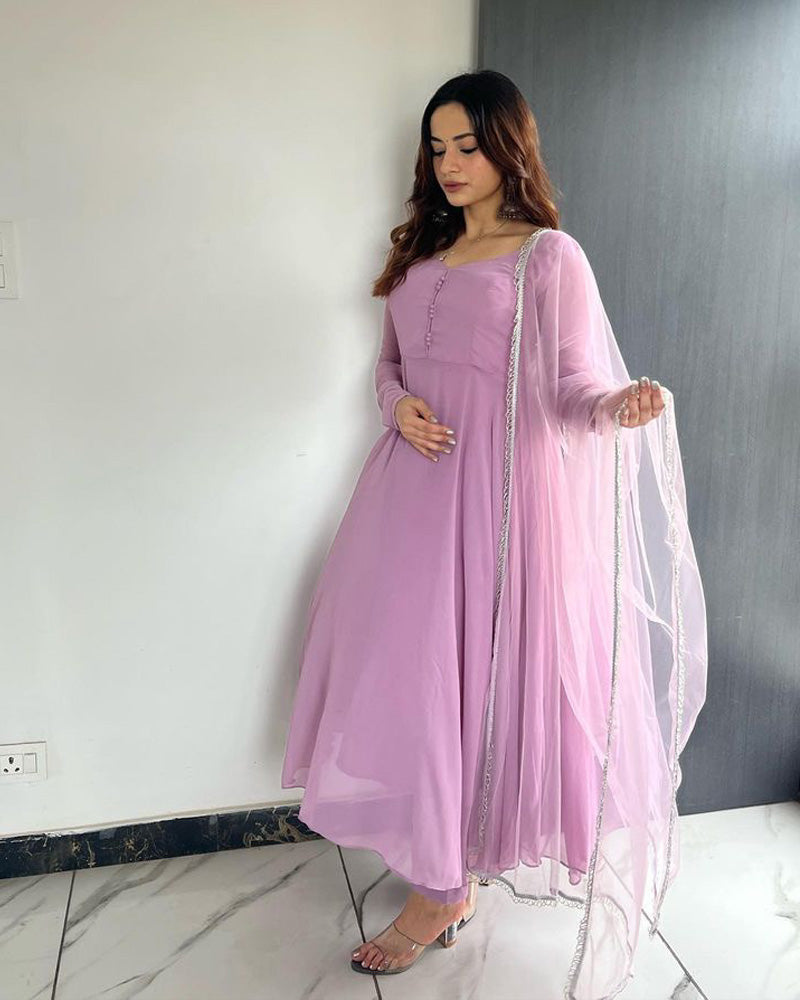 Kirti Singh Onion Colour Anarkali Three Piece Suit