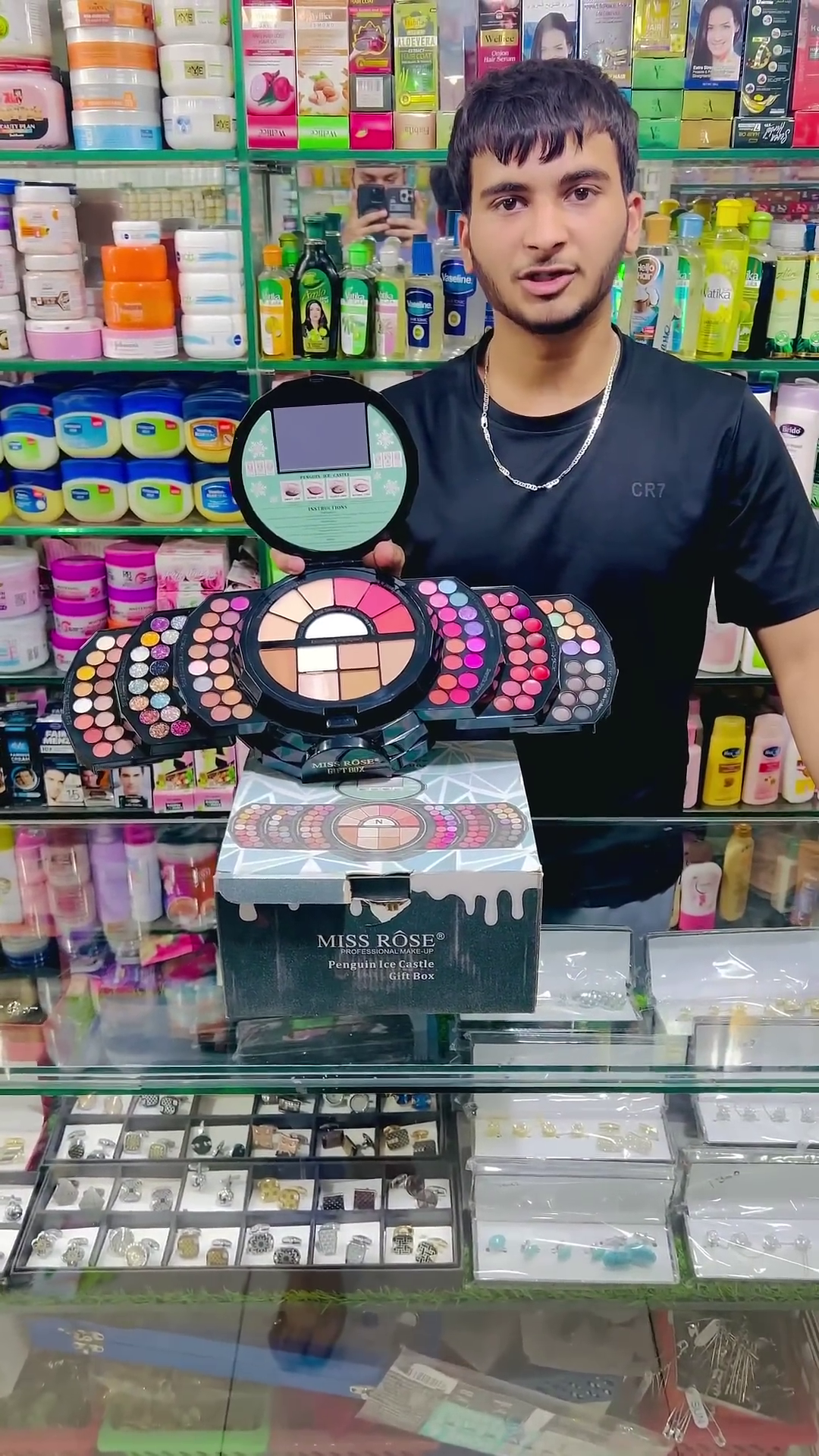 Miss Rose Penguin Ice Castle Makeup Kit - All-in-One Cosmetic Set with Eyeshadows, Lipsticks, Blushes, Highlighters, and Contours in a Stunning Compact Design for Complete Makeup Looks