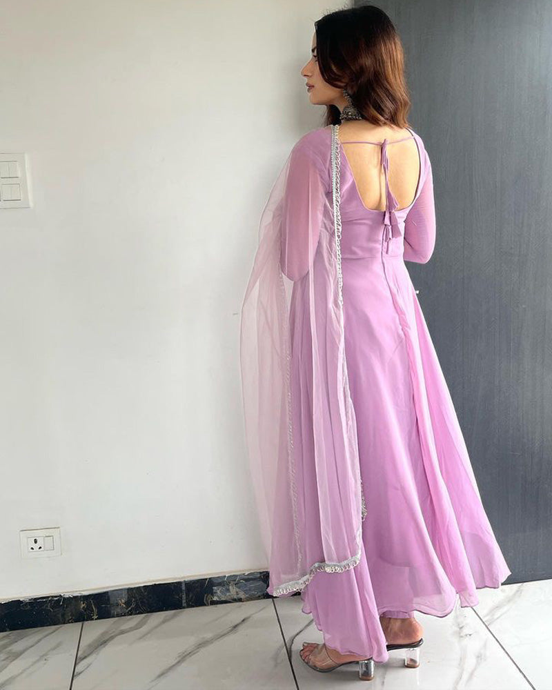 Kirti Singh Onion Colour Anarkali Three Piece Suit