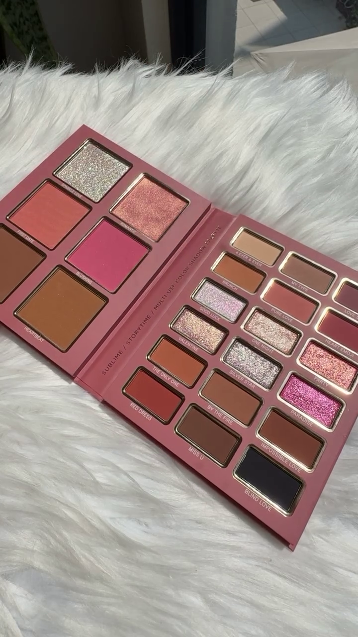 Deluxe Multi-Use Makeup Palette with 6 Face Powders & 18 Eyeshadows – Matte, Shimmer & Glitter Finishes for Full Face Glam and Endless Creative Looks