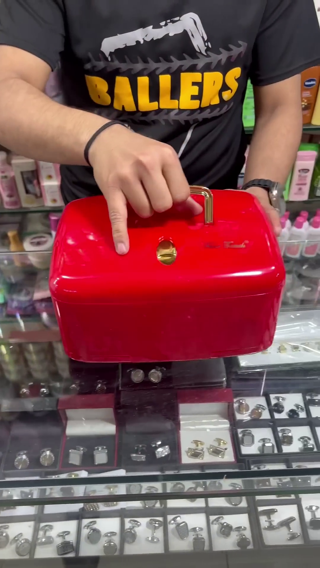 Complete Makeup Set in Red Case - Includes Eyeshadows, Lipsticks, Blushes, Highlighters, Nail Polishes, Brushes, and More for a Full Glam Look, Perfect for Beauty Enthusiasts