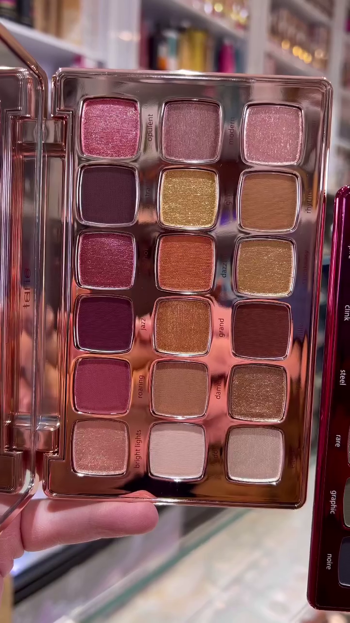 ChatGPT said: Two stunning eyeshadow palettes featuring a rich mix of warm neutrals, glitters, and bold shades. Perfect for creating both everyday and dramatic eye looks with a variety of textures.