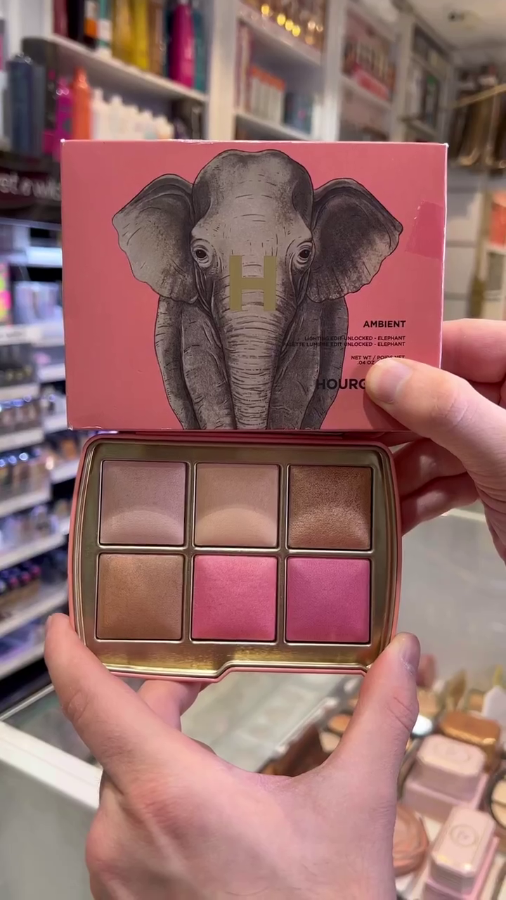Lighting Elephant Palette Six Powders Highlighter, Blush, Bronzer, and Powders in Luxurious Travel-Friendly Compact – Perfect for a Glowing