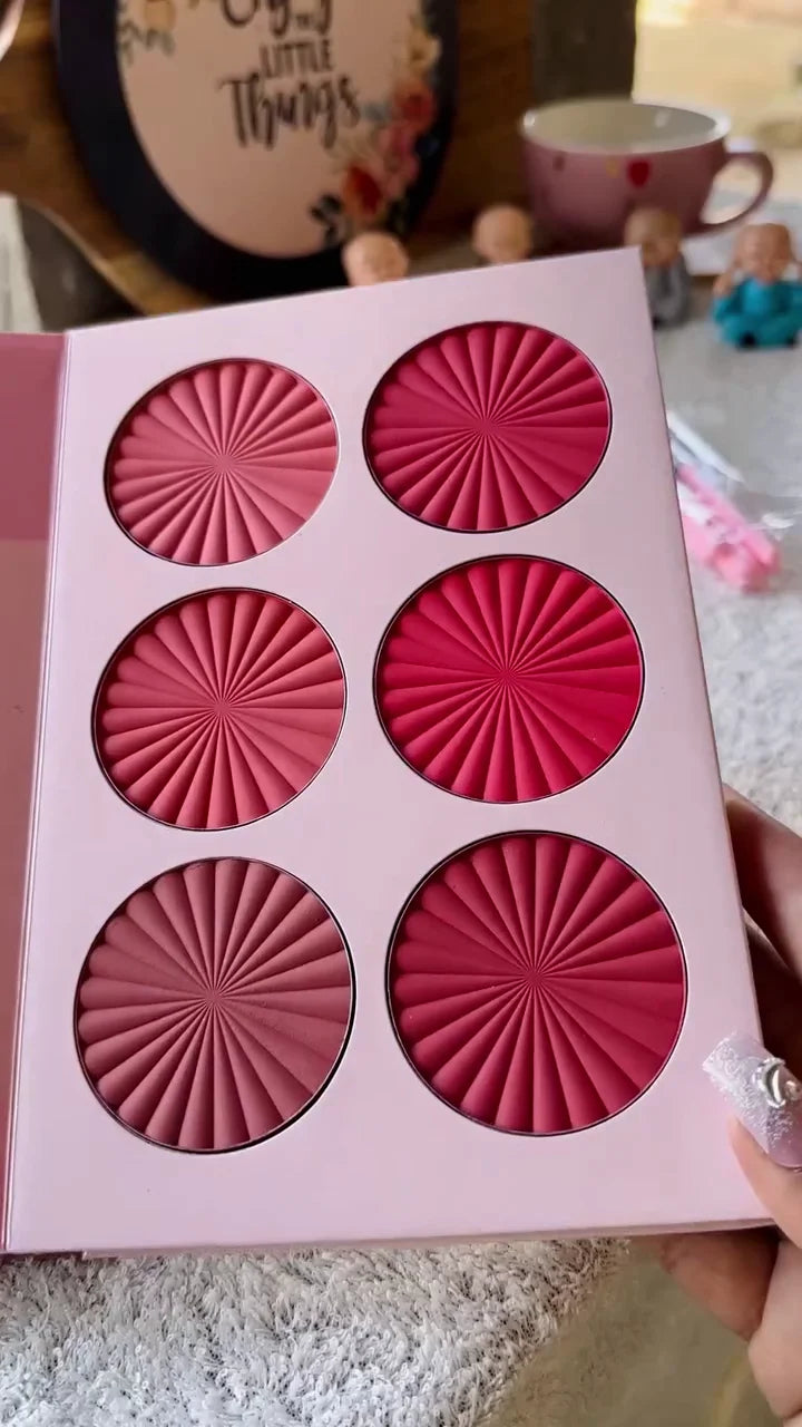 Complete Pink and Mauve Makeup Palette Set – 6-Shade Radiant Matte Blush Collection and 24-Color Eyeshadow Palette with Matte, Shimmer, and Glitter Finishes for Effortless Everyday to Glam Looks