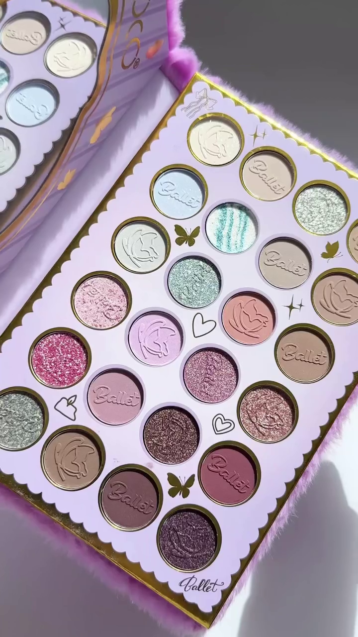 Ballet Pastel Eyeshadow Palette – Soft Pink, Lilac & Shimmer Shades