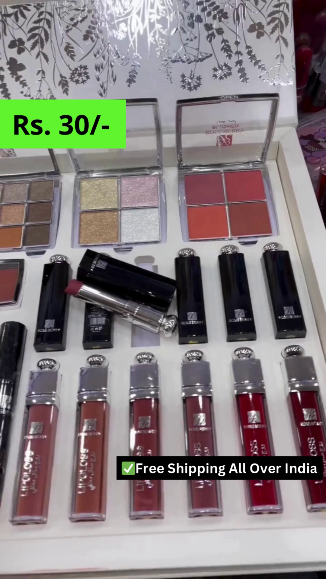Rose Berry Complete Makeup Kit – Eyeshadow, Lipsticks, Blush, Foundation & More (All-in-One Beauty Set)
