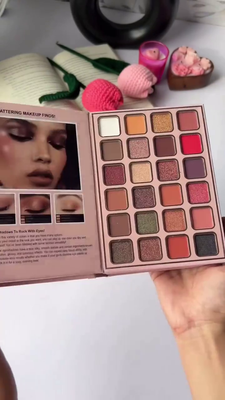 30-Color Warm & Bold Eyeshadow Palette – Matte, Shimmer & Metallic Shades | Neutral, Red, Green & Smokey Eye Makeup Kit