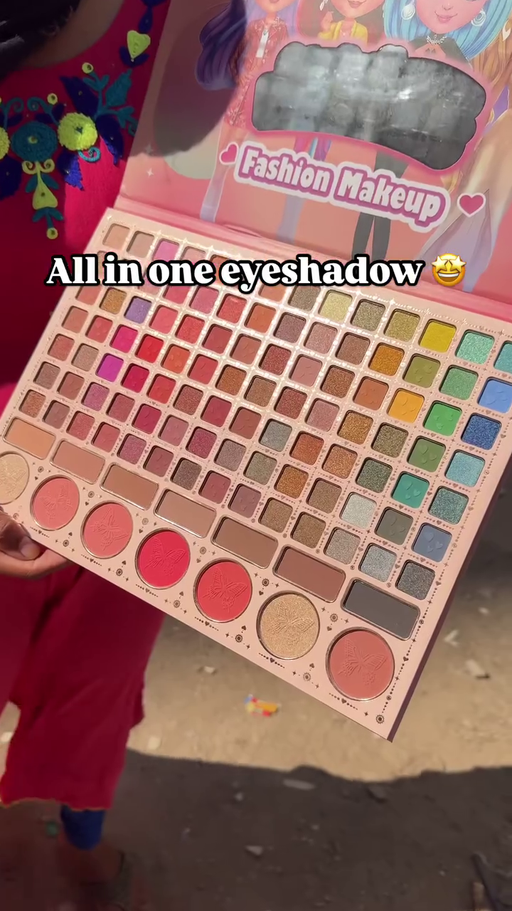 All-in-One Fashion Makeup Eyeshadow Palette with Vibrant Colors, Glitters, and Blushes – Perfect for Every Mood and Occasion