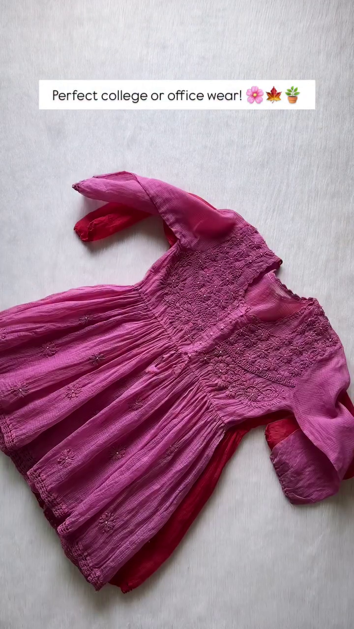 Charming Red Embroidered Tunic Dress – Ideal for College and Office Wear, Available in a Range of Elegant Colors with Intricate Detailing for a Chic and Comfortable Look