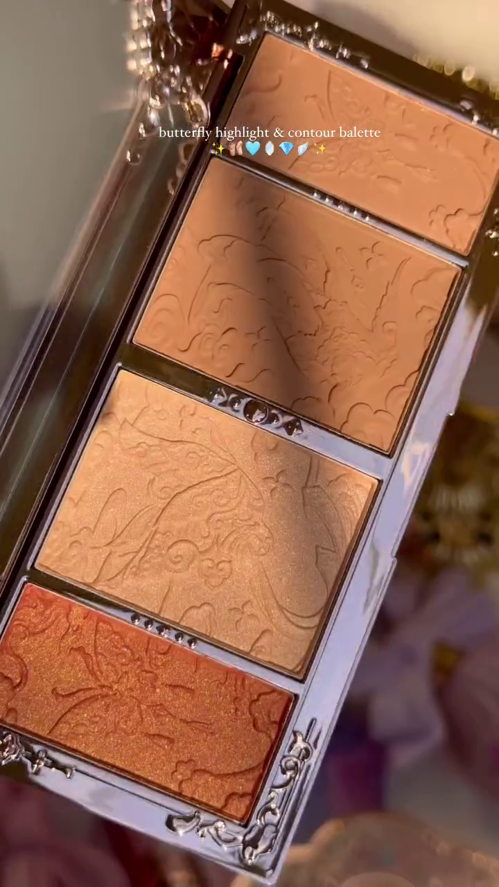 Butterfly Highlight & Contour Palette – Featuring Stunning Shades for Sculpting, Shading, and Radiant Highlighting, with a Beautiful Butterfly Design