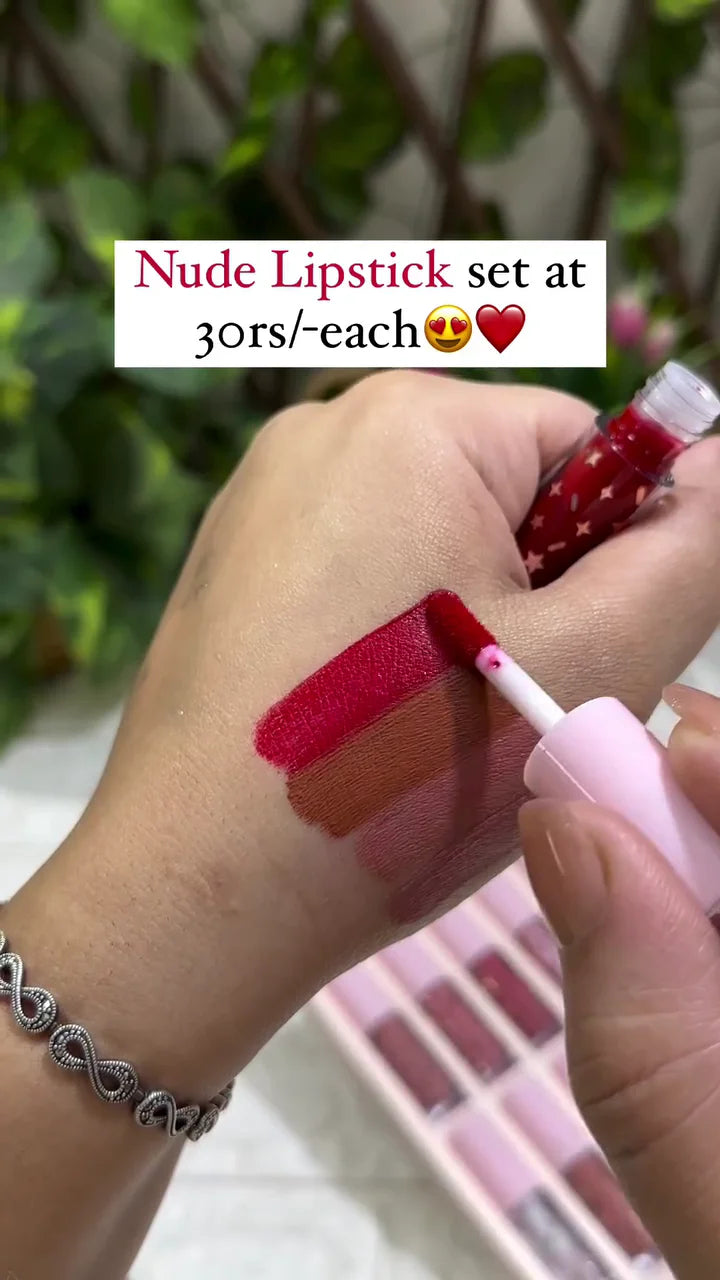 Nude Lipstick Set with Multiple Shades Affordable Long Lasting Lip Color Collection