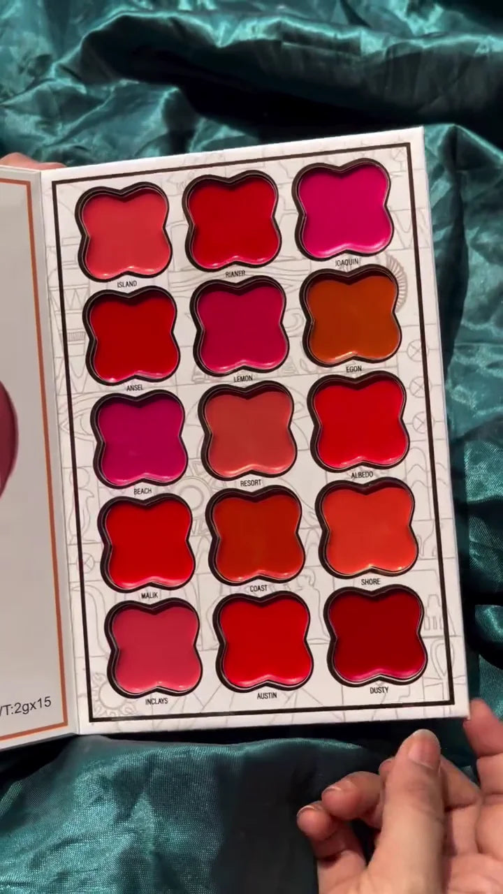 Makeup Book with Lipstick Palette and Eyeshadow Collection Featuring Matte and Shimmer Shades for Complete Glam Looks