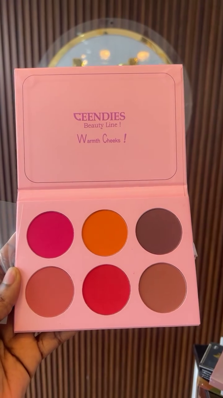 Ceendies Beauty Line Warmth Cheeks Blush Palette – 6 Rich Shades of Pink, Red, Orange, and Brown for a Flawless Natural Glow