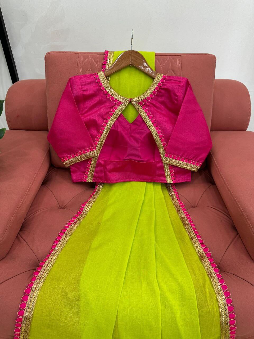 Beautiful Georgette Fabric With Fancy Lace Heavy Latkan Pallu Saree
