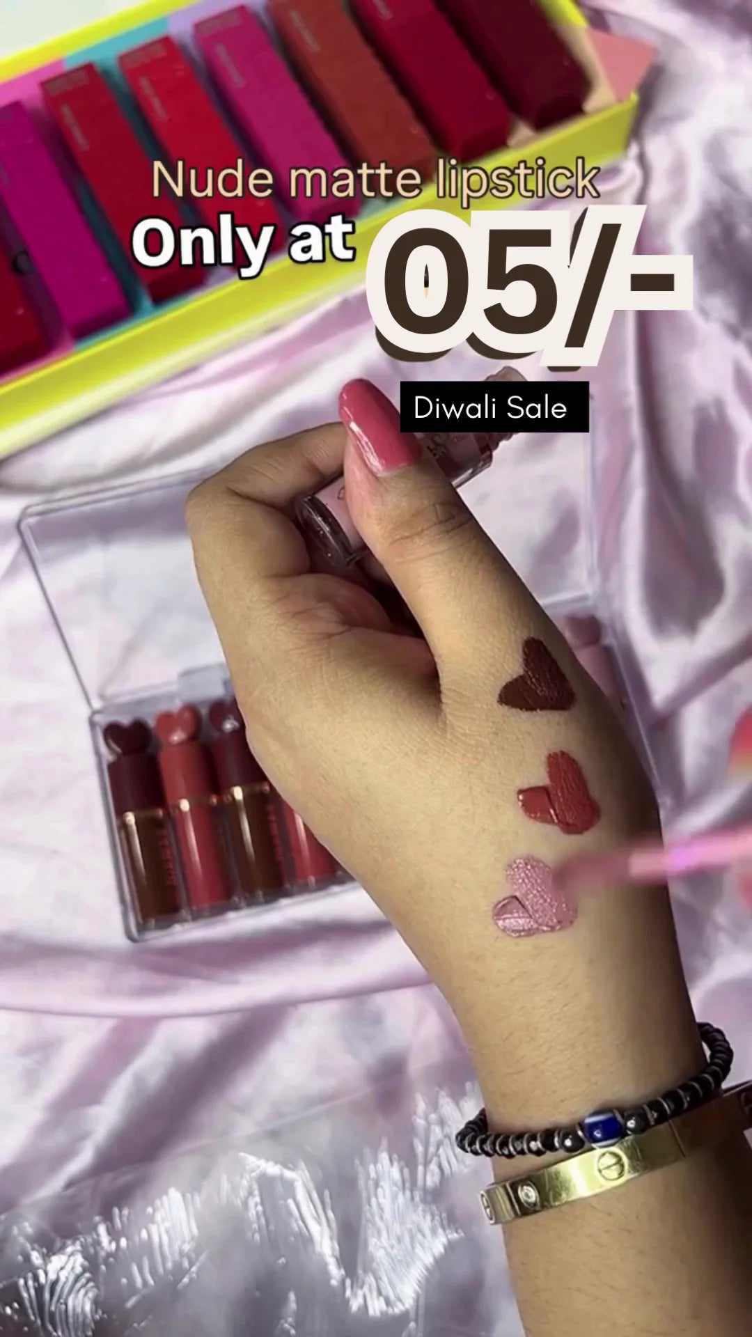 Nude Matte Lipstick Set – Long-Lasting Waterproof Lip Colors in Multiple Shades with Smooth Velvet Finish, Heart-Cap Design & Travel-Friendly Case – Perfect for Everyday Wear & Gifting