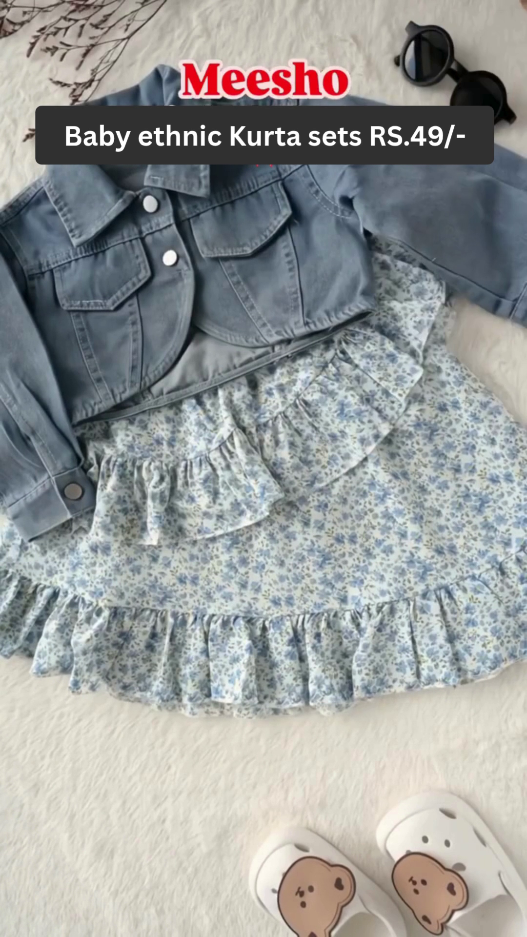 Trendy Baby Denim and Tulle Frock Sets – Stylish Western Dresses with Jackets and Skirt Combos for Girls