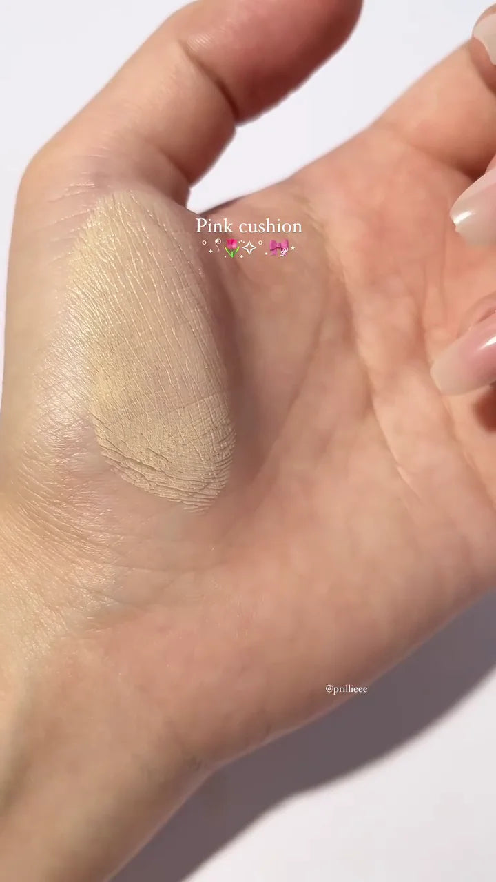 Unleashia Pink Cushion Compact – Lightweight, Long-Lasting Foundation Cushion for Flawless, Natural Glow with Cute Travel-Friendly Design