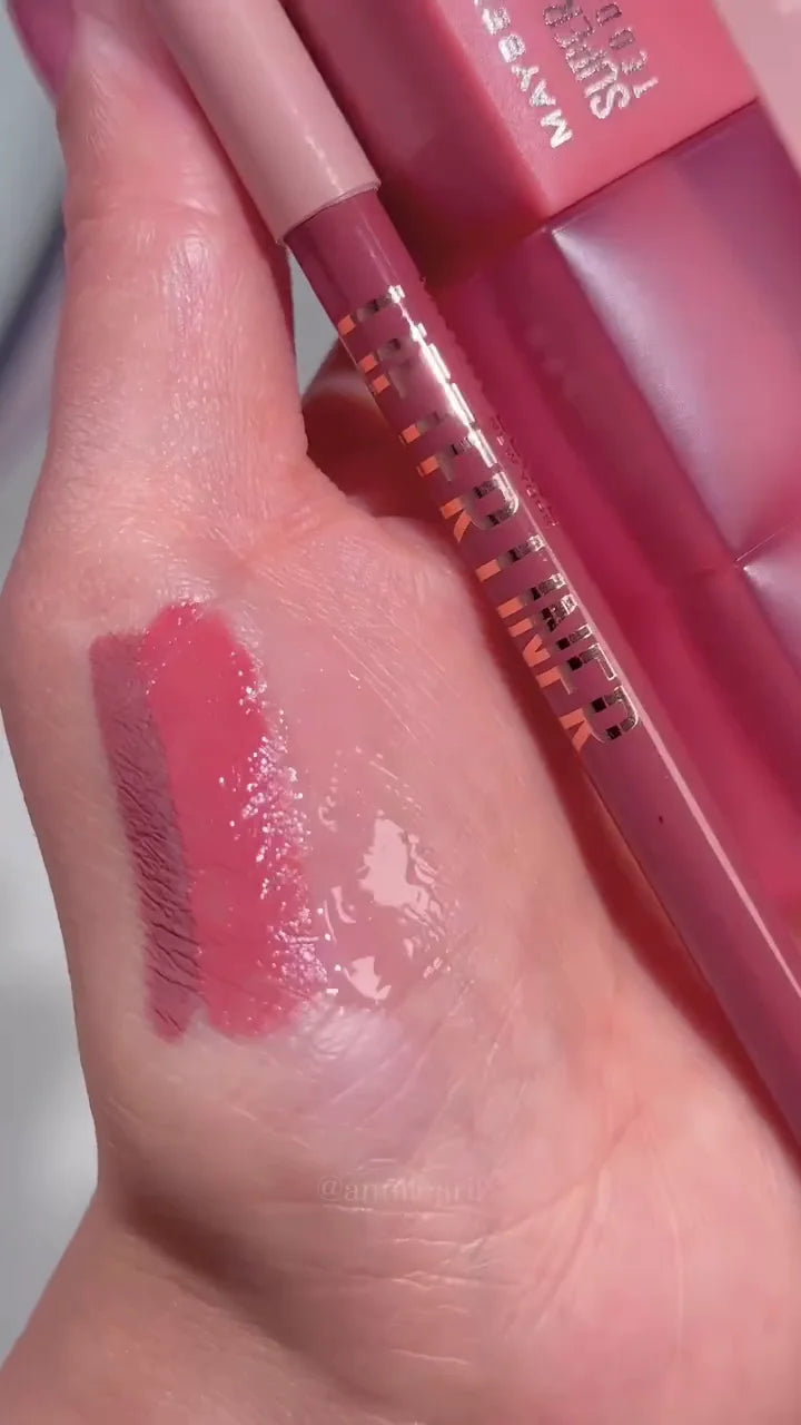 Maybelline Lip Combo Set – Superstay Teddy Tint, Lifter Gloss & Lip Liner in Rosy Nude Shades for Perfect Everyday & Party-Ready Lips