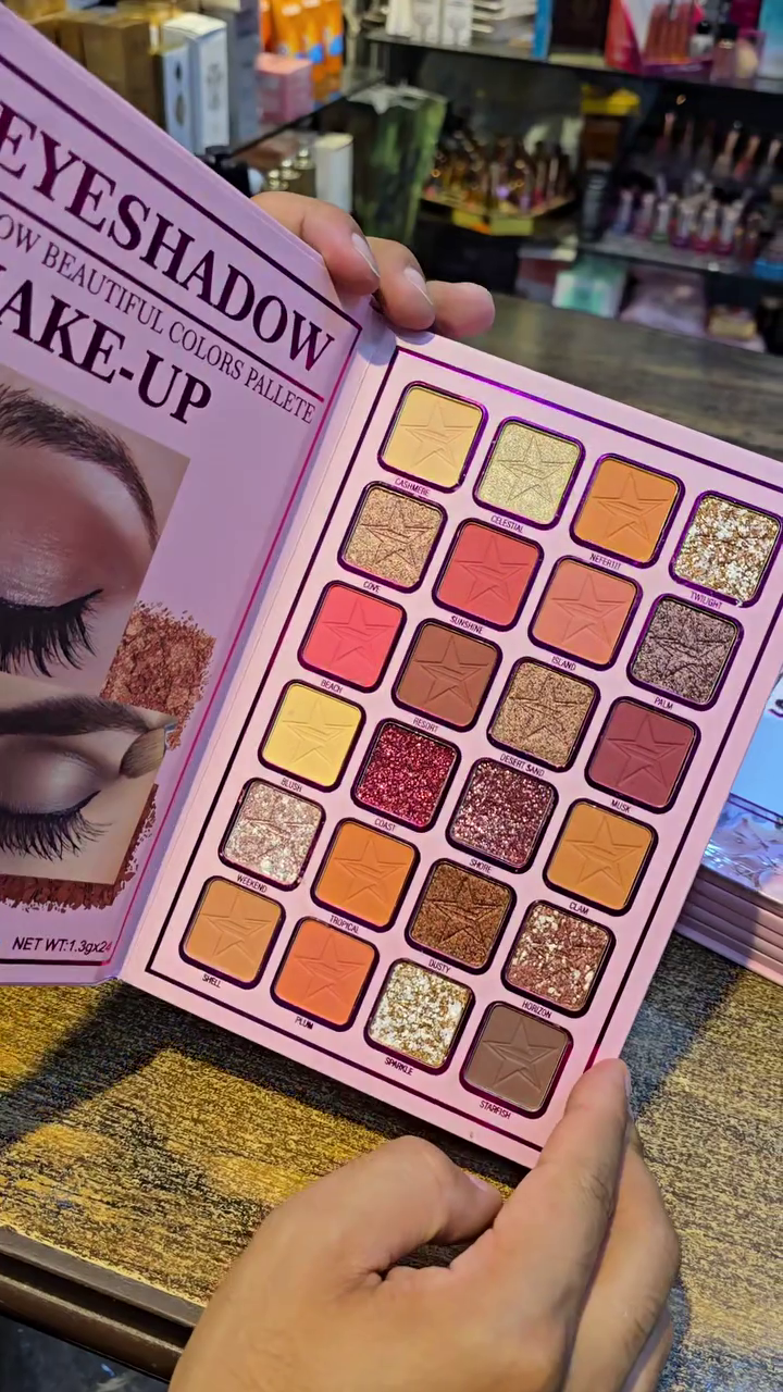 All-in-One Makeup Kit with 24 Richly Pigmented Eyeshadows, 3 Radiant Highlighters, and 6 Vibrant Blushers in a Stylish Floral-Themed Palette for Complete Face and Eye Makeup