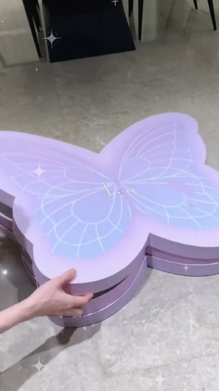 Butterfly-Shaped Luxury Makeup Gift Box with Dual-Layer Design, Featuring Two Glitter Liquid Eyeshadows and Elegant Pastel Packaging – Perfect for Gifting and Glam Looks
