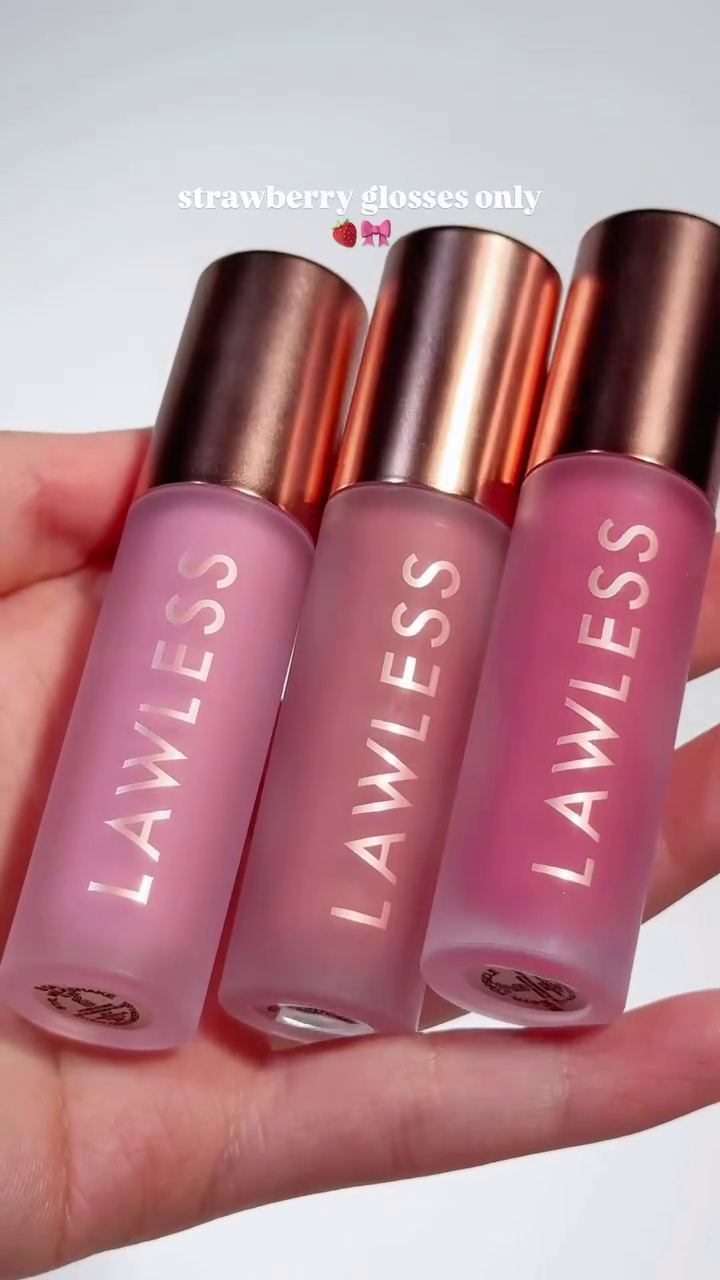 Lawless Strawberry Gloss Collection – A Set of Three Beautifully Sheer and Hydrating Lip Glosses with a Sweet Strawberry Essence