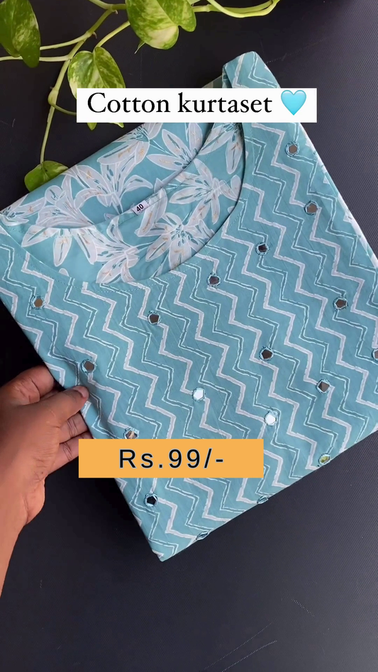 Cotton Printed Kurta Set – Soft & Breathable Daily Wear Outfit with Stylish Design | Comfort Fit Ethnic Wear for Women