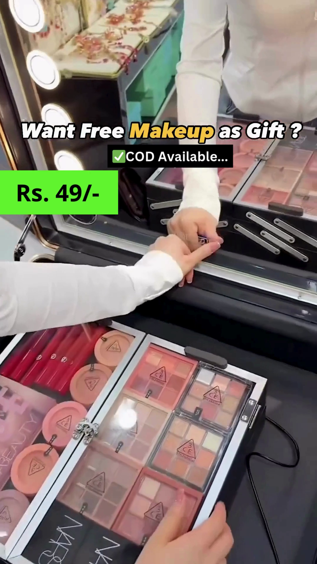 All-in-One Professional Makeup Kit with Brushes, Foundation, Palettes & Travel Vanity Case – Complete Cosmetic Set for Artists & Beginners