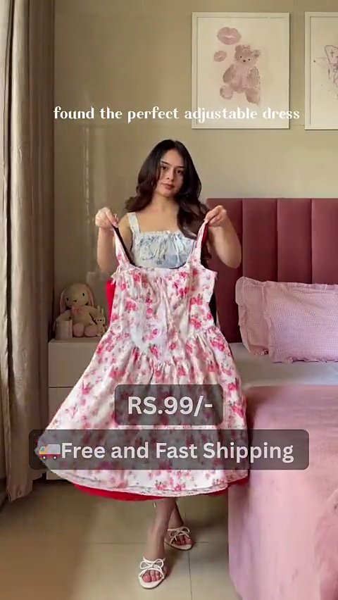 Perfect Adjustable Floral Summer Dress with Comfortable Straps, Lightweight Fabric, and Elegant Fit for Casual and Party Wear