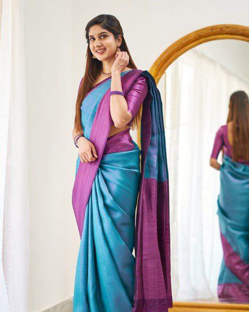 Bottle Green Banarasi Silk Saree With Exclusive Jacquard Border