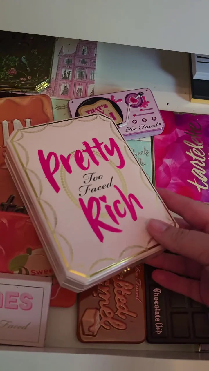 Too Faced Pretty Rich Diamond-Inspired Eyeshadow Palette – 16 Luxe Shades with Matte, Metallic, Satin and Glitter Finishes for Sparkling Glam and Everyday Wear