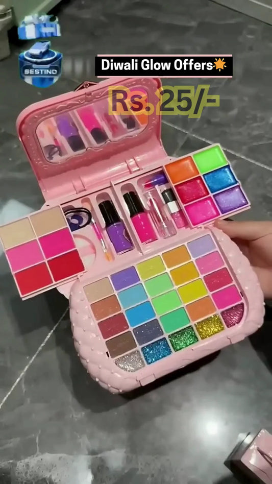 All-in-One Colorful Makeup Kit with Eyeshadows, Lipsticks, Nail Polishes, and Gloss – Perfect for Creative Looks and Sparkling Shine