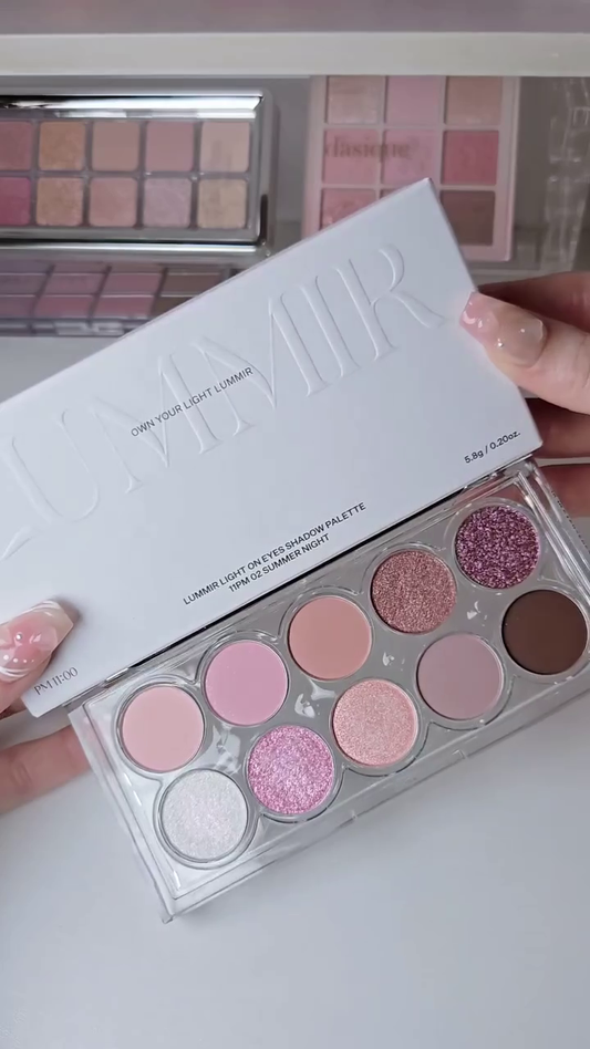 Lumir Pink Glow Eyeshadow Palette – Soft Matte & Shimmer Shades