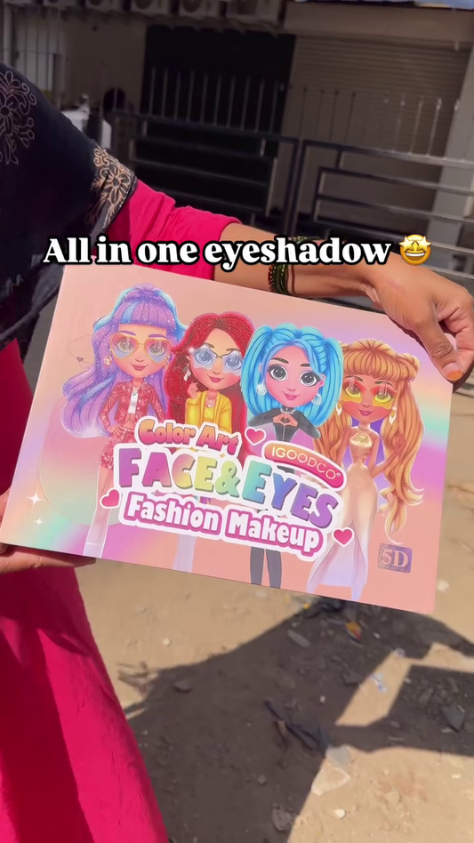 All-in-One Fashion Makeup Eyeshadow Palette with Vibrant Colors, Glitters, and Blushes – Perfect for Every Mood and Occasion