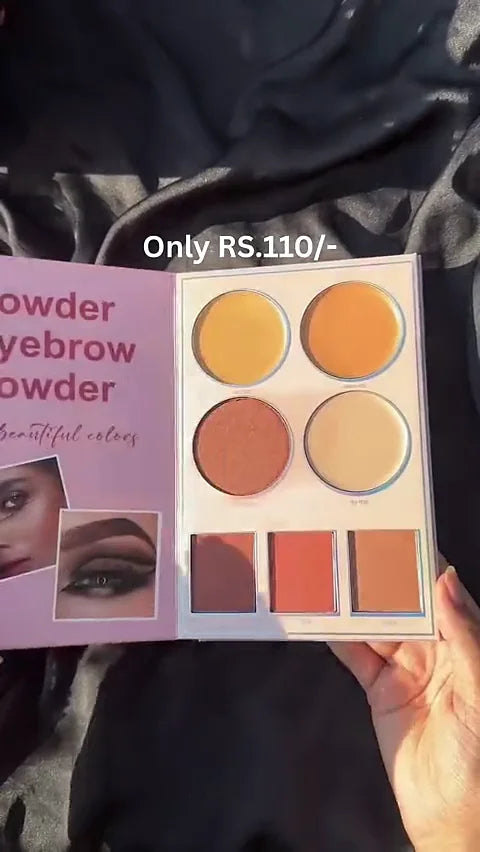 Professional Makeup Book Palette – All-in-One Face Kit with Highlighter, Contour, Eyebrow, and Setting Powder Shades for Flawless, Radiant, and Long-Lasting Beauty Looks