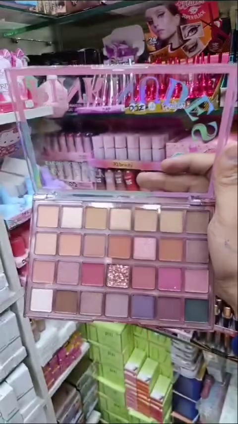 24-Color Matte and Shimmer Eyeshadow Palette with Vibrant Hues, Including Bold Pinks, Neutrals, and Pops of Color for Versatile Makeup Looks