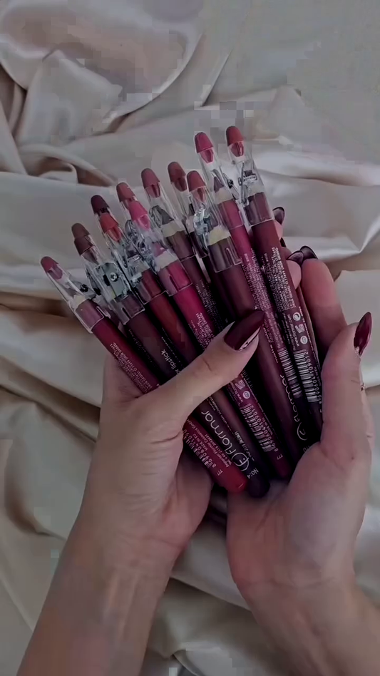 Set of Lip Liners – Collection of Long-Lasting, Creamy Texture Lip Pencils in Multiple Nude, Pink, and Brown Shades, Perfect for Defining, Outlining, and Enhancing Lips