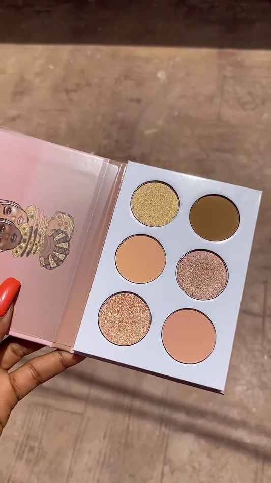 Glamorous 6-Shade Eyeshadow Palette with Shimmery and Matte Finishes, Perfect for Creating Stunning Eye Looks