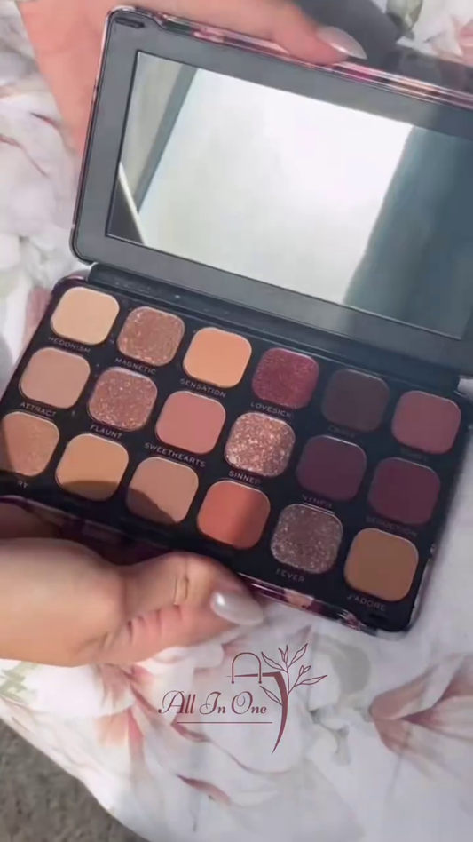 16-Color All-In-One Warm Matte and Shimmer Eyeshadow Palette for Stunning, Versatile Eye Makeup Looks