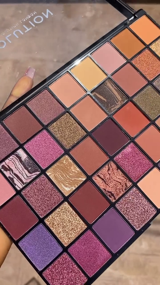 Vibrant 35-Shade Eyeshadow Palette with a Mix of Matte, Shimmer, and Metallic Finishes, Perfect for Bold and Creative Eye Makeup Looks