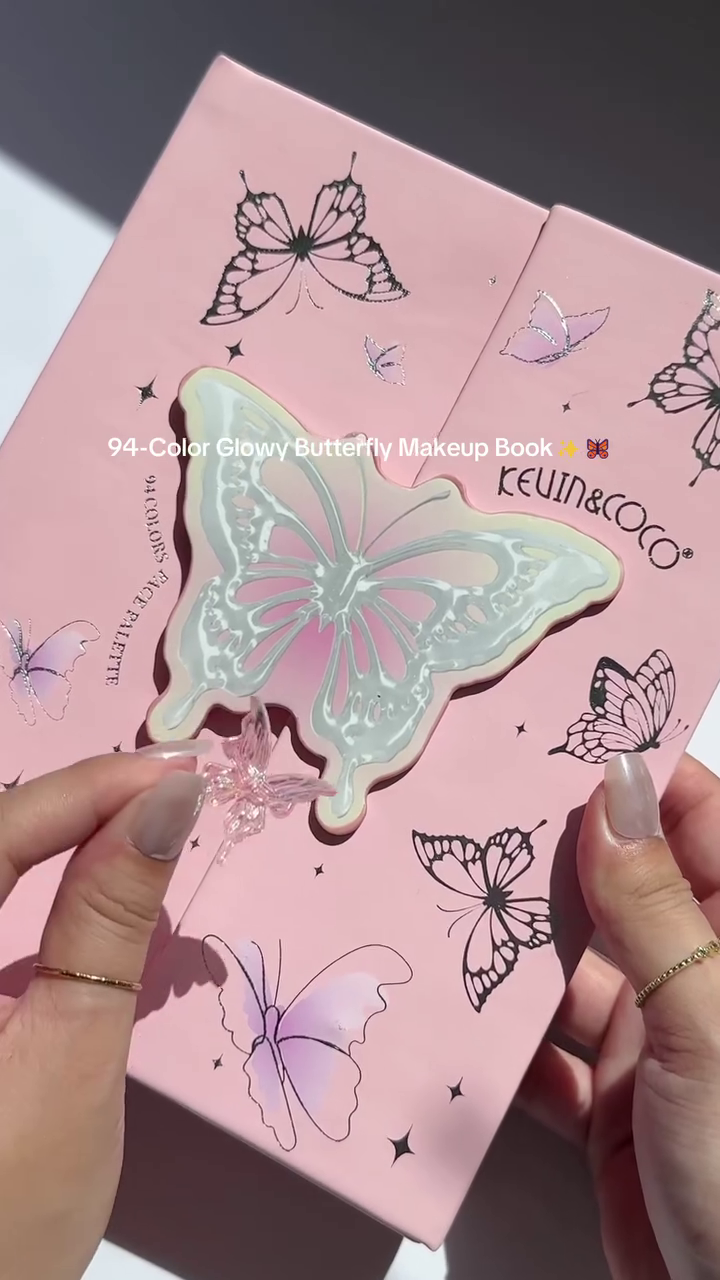 Keim & Coco 5-in-1 Makeup Palette – Includes Eyeshadows, Highlighters, Blushes, Lip Creams, and Glitters in a Stunning Holographic Compact