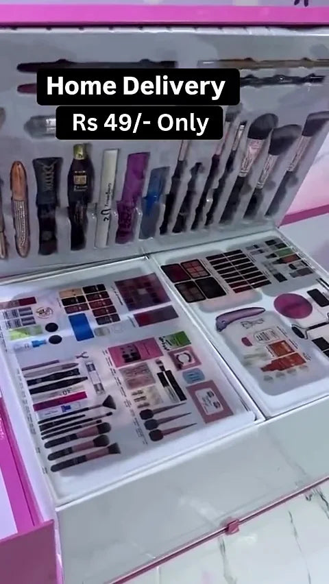 Deluxe All-in-One Makeup and Skincare Box – Complete Beauty Kit with Serums, Brushes, Lipsticks, Eyeshadows, Foundation, and Nail Essentials for Professional and Home Glam