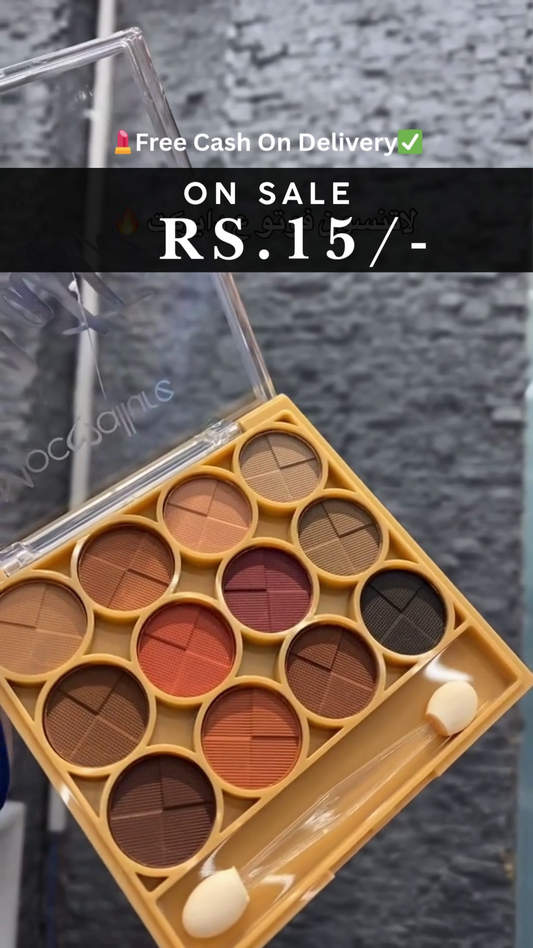 Vibrant 12-Piece Matte Eyeshadow Palette in Warm Tones - Perfect for Day to Night Looks, Free Cash on Delivery,