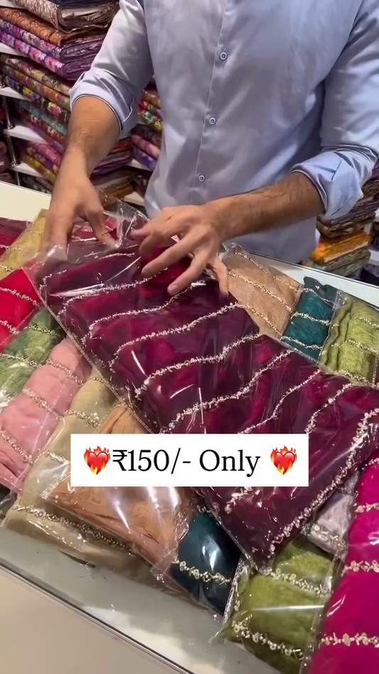 Multi-Color Fabric Rolls with Intricate Beadwork and Elegant Wave Pattern, Ideal for Embellishing and Crafting Projects