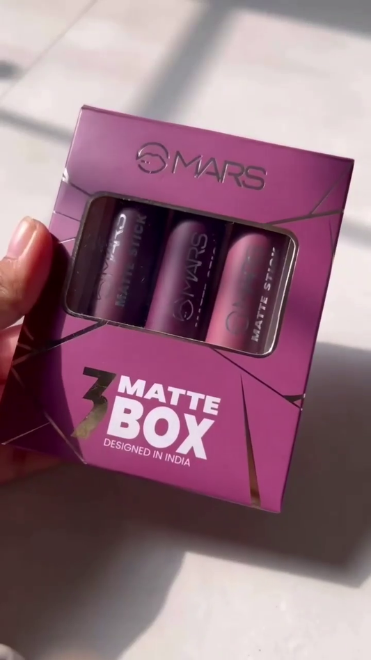 Mars Matte Stick Lipstick Set – 3 Bold Shades for Long-Lasting, Smudge-Proof Color in a Chic Matte Finish