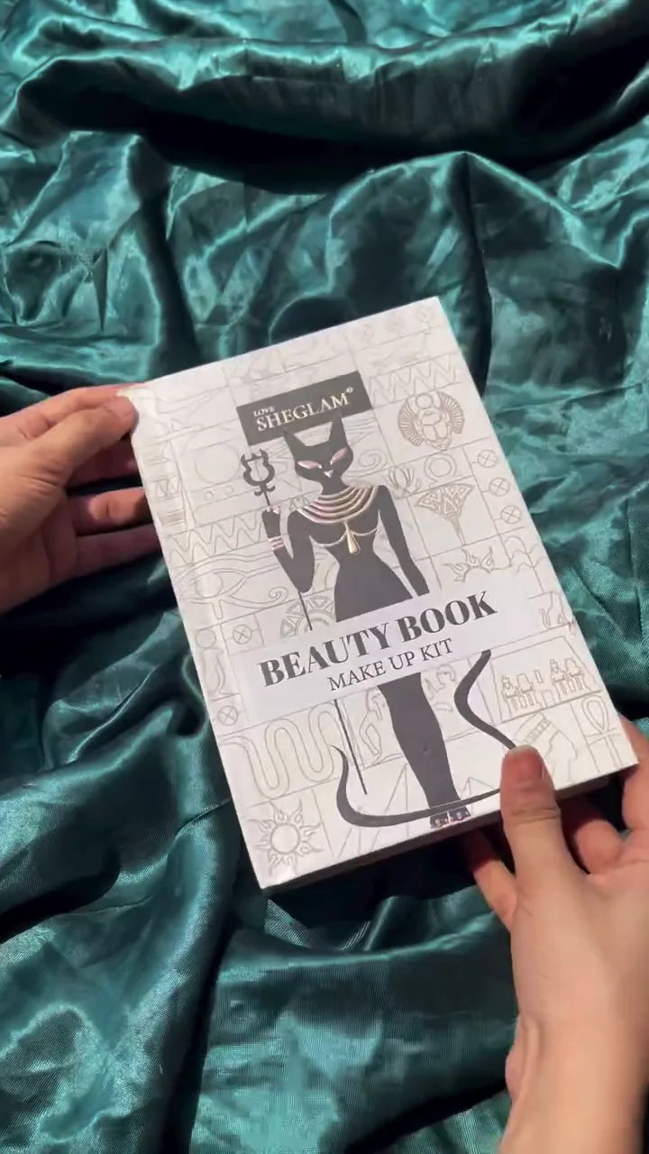 Makeup Book with Lipstick Palette and Eyeshadow Collection Featuring Matte and Shimmer Shades for Complete Glam Looks