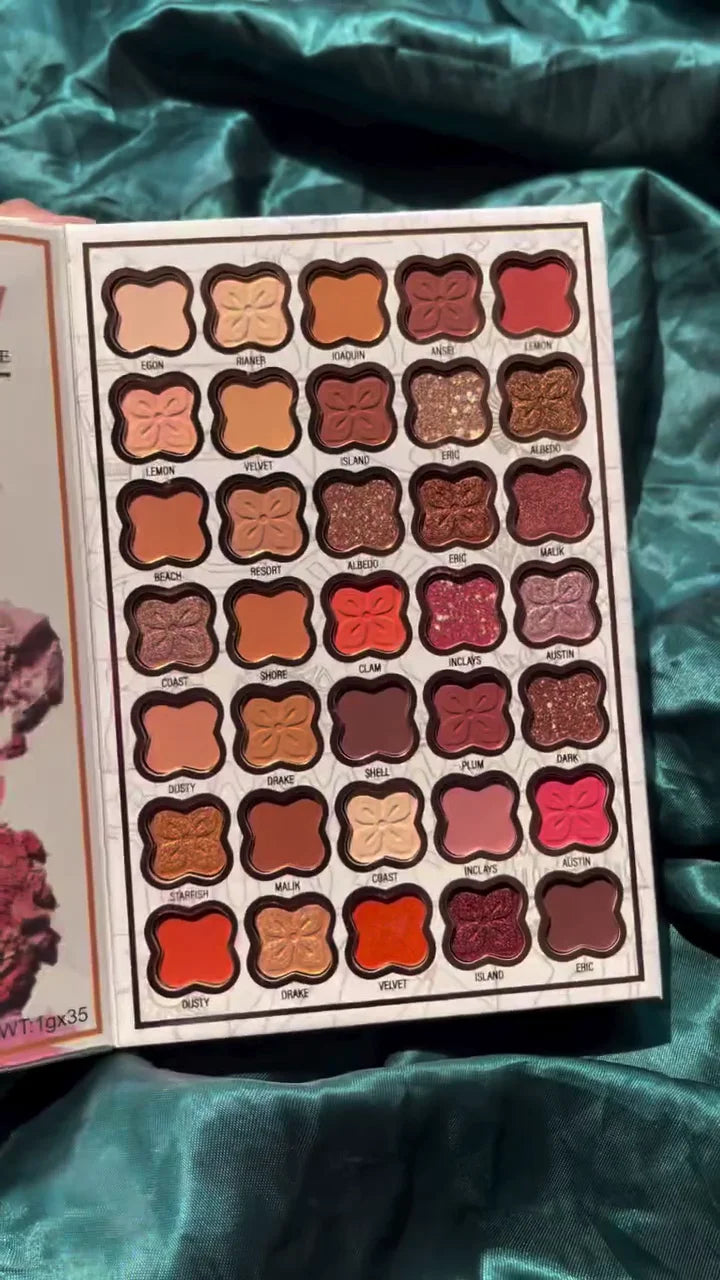 Makeup Book with Lipstick Palette and Eyeshadow Collection Featuring Matte and Shimmer Shades for Complete Glam Looks